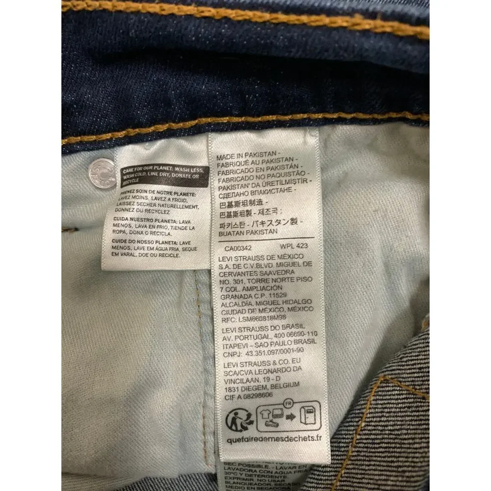 Levi's 569 Loose Straight Fit Mens 40x30 (tagged 40x34) Dark Wash Denim Whiskers